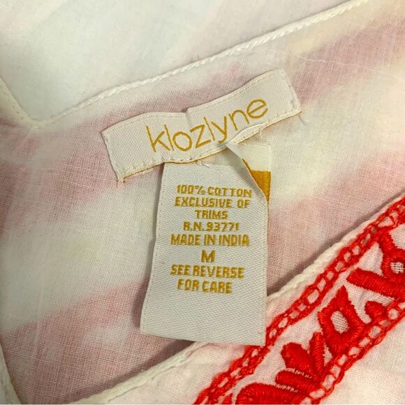 100% Cotton Embroidered Sleeveless Dress High-low Hem Boho-Chic Fit n Flare M - Picture 3 of 9